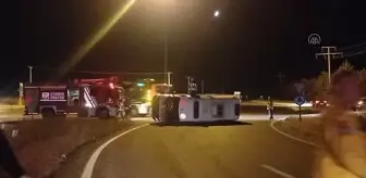 Silivri'de devrilen ambulans kullanılamaz hale geldi