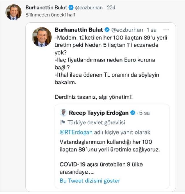 Cumhurbaşkanı Erdoğan, CHP'li milletvekilinin sorduğu soru üzerine yaptığı paylaşımı apar topar sildi Cumhurbaşkanı Erdoğan, CHP'li milletvekilinin sorduğu soru üzerine yaptığı paylaşımı apar topar sildi