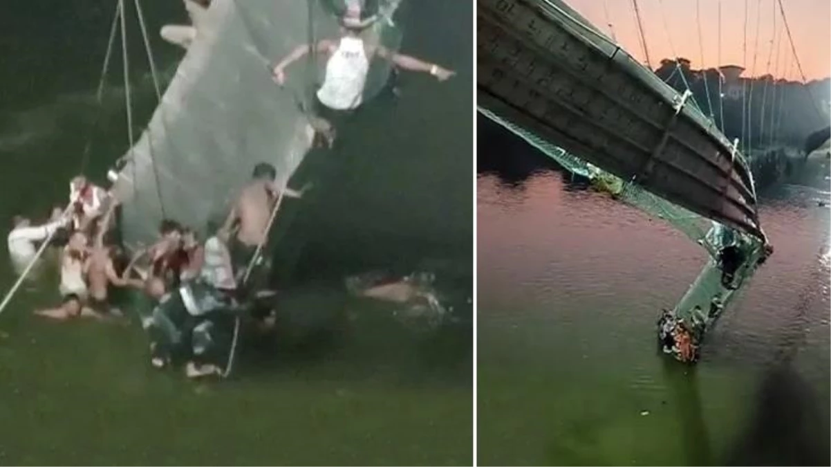 Hindistan\'da çöken köprü faciasında bilanço ağırlaşıyor: 132 kişi yaşamını yitirdi