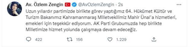 Mahir Ünal'ın yerine AK Parti Grup Başkanvekilliğine getirilen Özlem Zengin'den ilk sözler