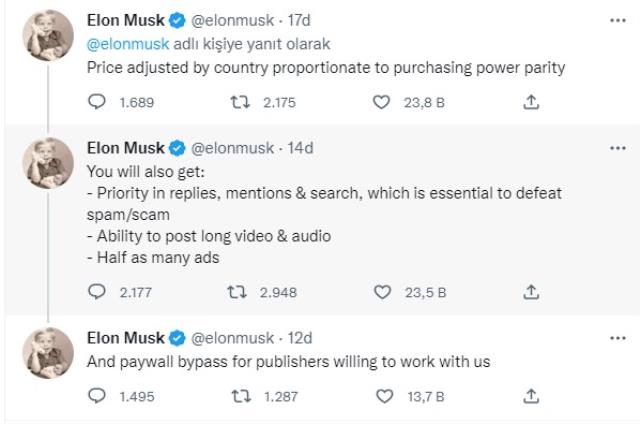Elon Musk tartışmalara son noktayı koydu: Twitter'da mavi tik 8 dolar olacak