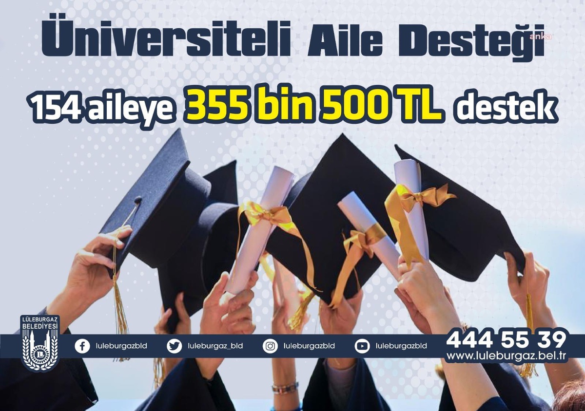 Lüleburgaz Belediyesi\'nden 154 Üniversiteliye 355 Bin Liralık Destek