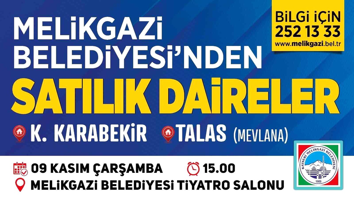 Melikgazi Belediyesi\'nin 17 adet dairesi ihale ile satılacak