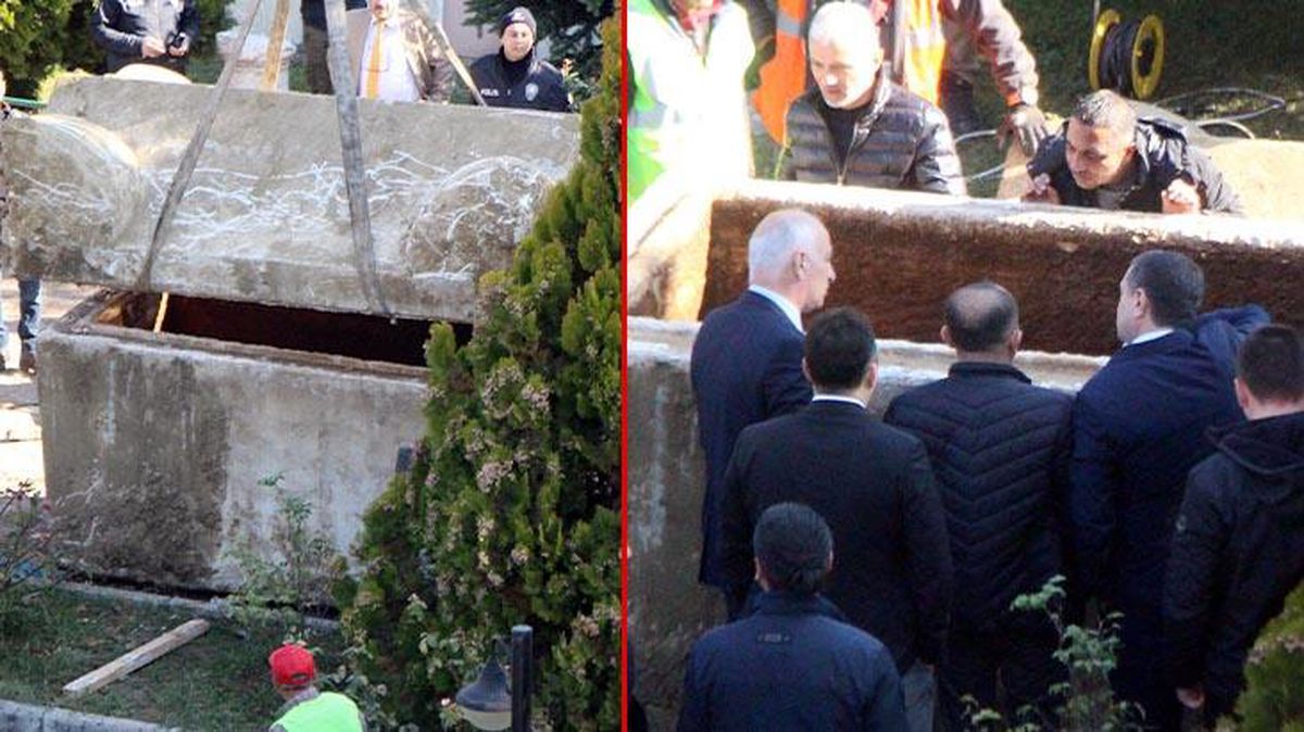 İnşaatta tesadüfen bulunan gizemli lahitten çıkanlar şoke etti