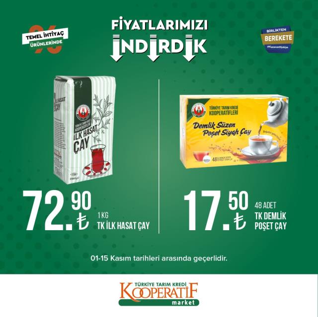 Tarım Kredi marketlerinde yeni indirim kampanyası! İşte fiyatı düşen ürünler Tarım Kredi marketlerinde yeni indirim kampanyası! İşte fiyatı düşen ürünler