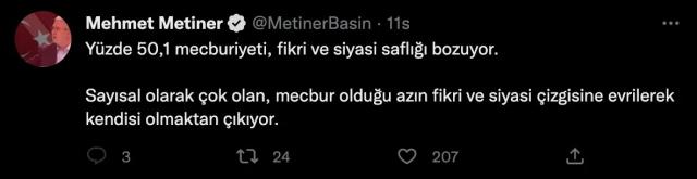 AK Partili Metiner çok konuşulacak paylaşım! Herkes 'MHP'ye göndermede bulundu' yorumunu yapıyor