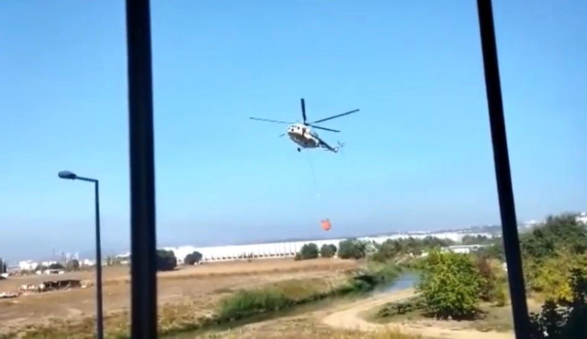 Yangın söndürme helikopterleri o fabrikaya sorti yapıyor