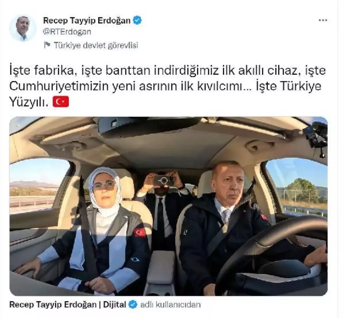 Cumhurbaşkanı Erdoğan\'dan \'Togg\' paylaşımı