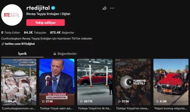 Cumhurbaşkanı Erdoğan TikTok hesabı açtı! En çok izlenen videosu 9.2 milyon görüntülendi Cumhurbaşkanı Erdoğan TikTok hesabı açtı! En çok izlenen videosu 9.2 milyon görüntülendi
