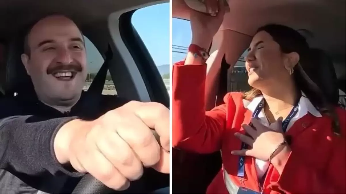 Bakan Mustafa Varank, Togg\'un test sürüşünde Fulya Öztürk\'e zor anlar yaşattı