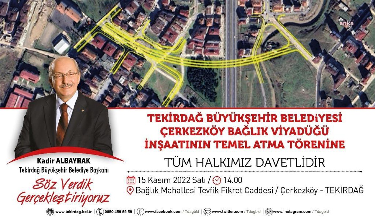 Çerkezköy Bağlık Viyadüğü\'nün Temeli 15 Kasım\'da Düzenlenecek Törenle Atılıyor