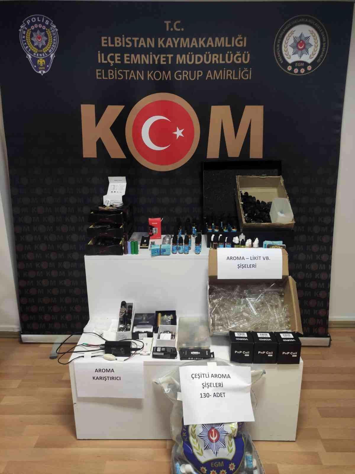 Elbistan\'da bin 500 adet elektronik sigara materyali ele geçirildi