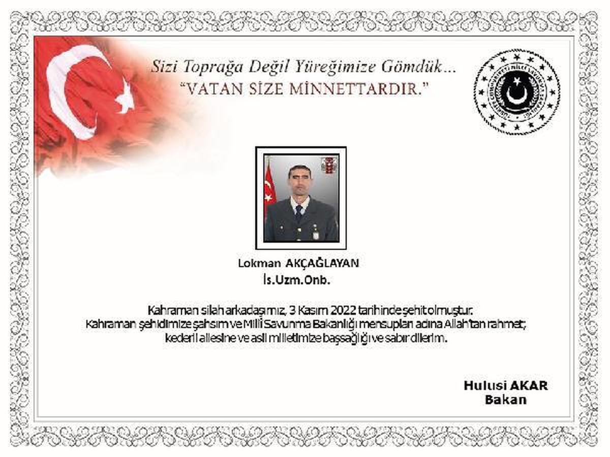 MSB: Pençe-Kilit bölgesinde 1 asker şehit oldu