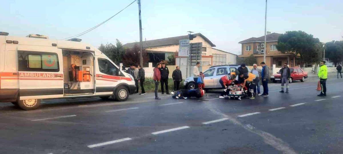 otomobil ile elektrikli bisiklet çarpıştı: 1 yaralı