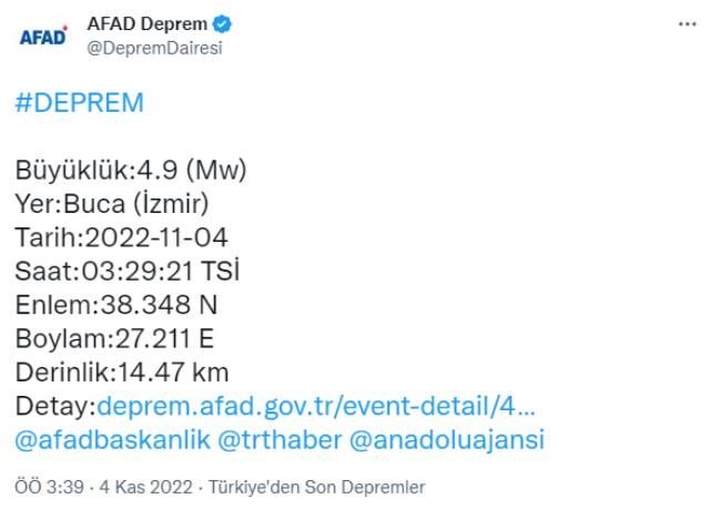 Son dakika: İzmir'de 4.9 büyüklüğünde deprem meydana geldi Son dakika: İzmir'de 4.9 büyüklüğünde deprem meydana geldi