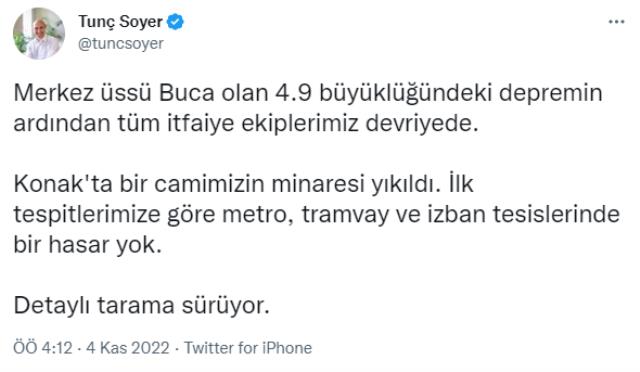 Son dakika: İzmir'de 4.9 büyüklüğünde deprem meydana geldi Son dakika: İzmir'de 4.9 büyüklüğünde deprem meydana geldi