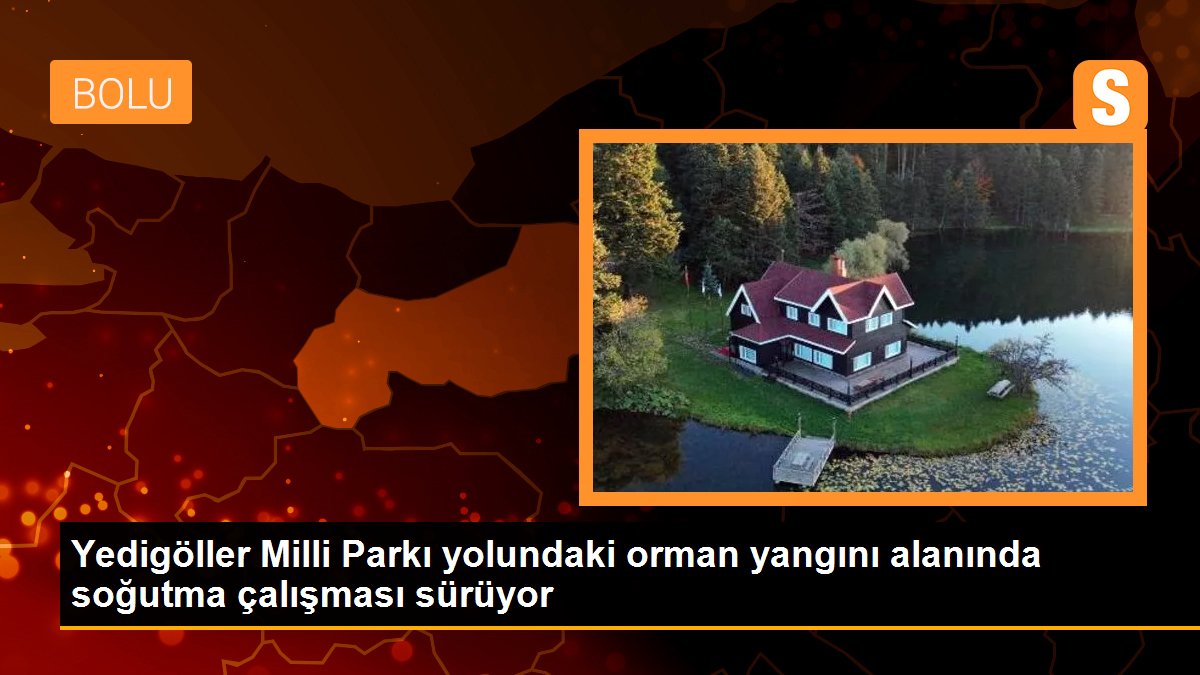 Yedigöller Milli Parkı yolundaki orman yangını alanında soğutma çalışması sürüyor