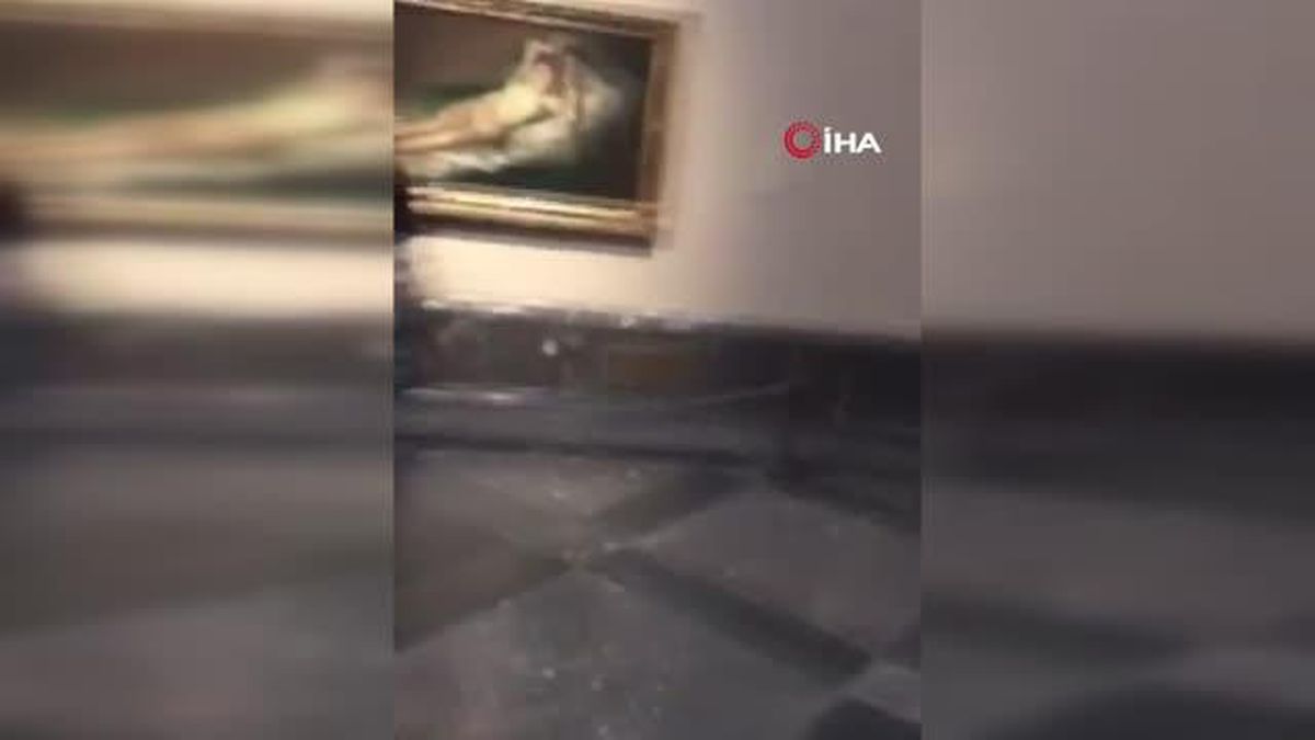 İklim aktivistleri Madrid'de Goya'nın tablolarına kendilerini yapıştırdı