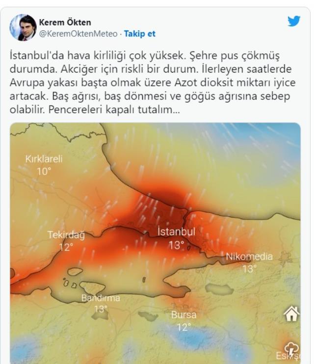 İstanbul'da hava kirliliği tehlikeli seviyelere dayandı