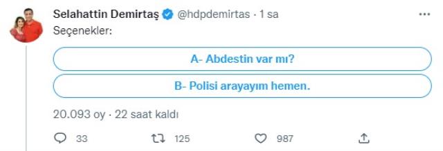 Selahattin Demirtaş'tan 4 soruluk anket Selahattin Demirtaş'tan 4 soruluk anket