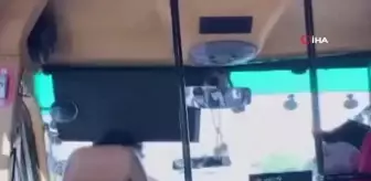 TEM Otoyolu'nda minibüste 'seyir halindeyken şoför değişikliği' kamerada