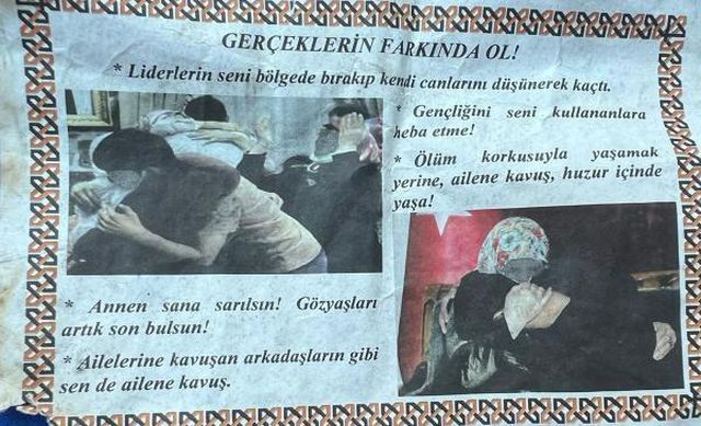 Mehmetçik, PKK'lı teröristlerin geçiş güzergahına 2 ayrı dilde bildiri attı