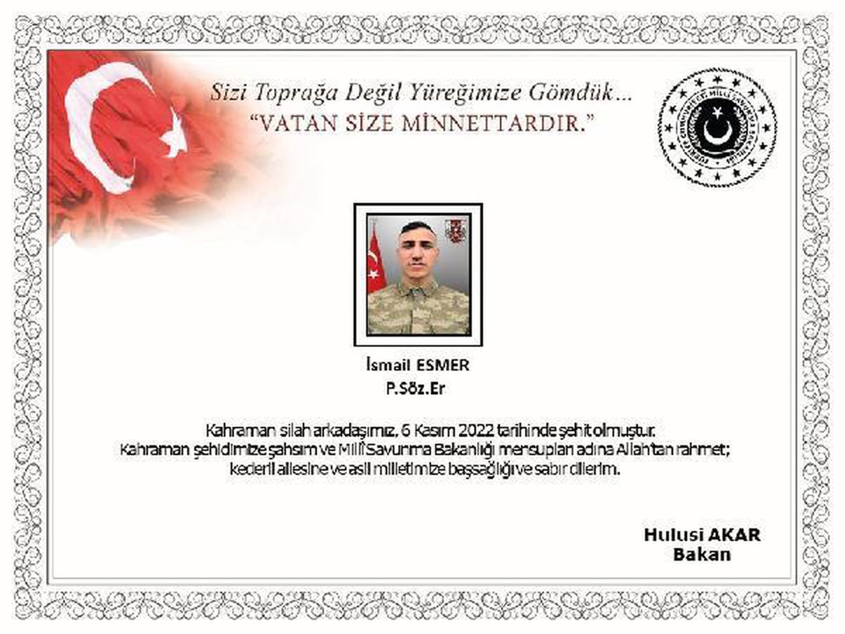 MSB: Irak\'ın kuzeyinde 2 asker şehit oldu, 2 asker yaralandı (2)