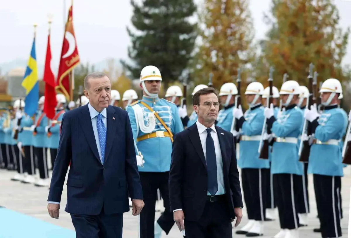 Cumhurbaşkanı Erdoğan, İsveç Başbakanı Kristersson\'u resmi törenle karşıladı