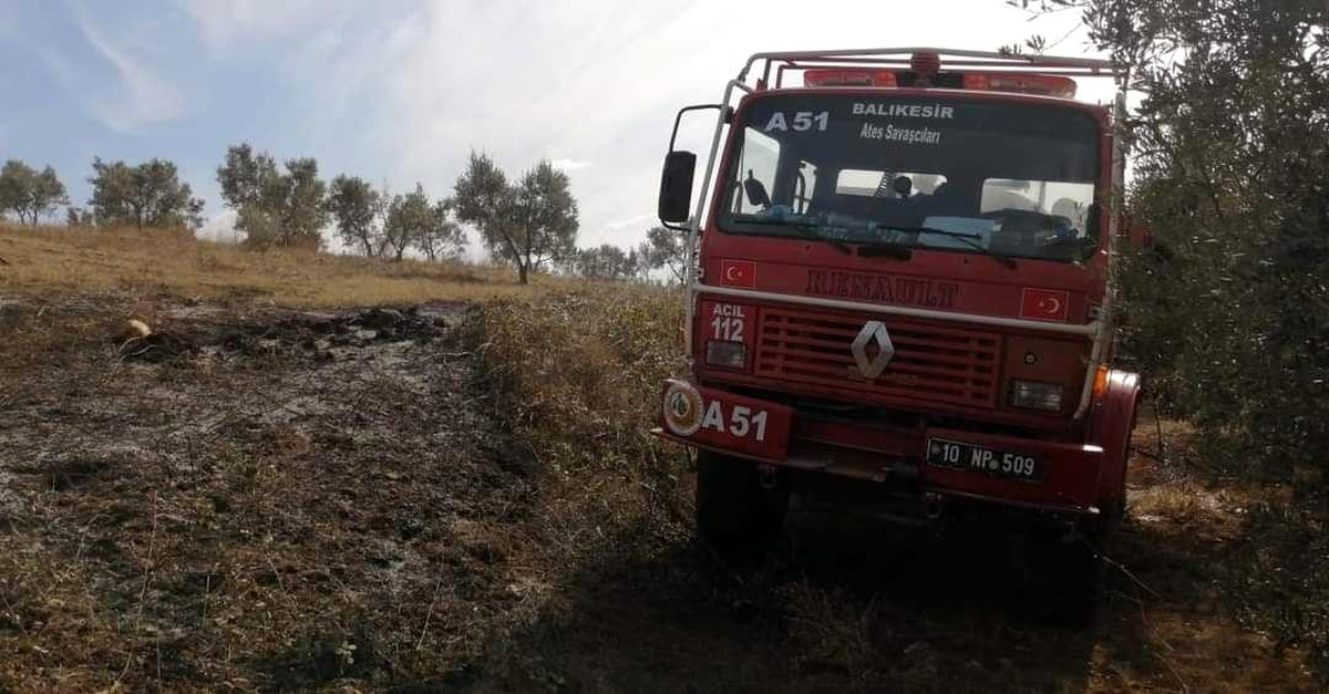 Gönen Havutça kırsal mahallesinde yangın çıktı