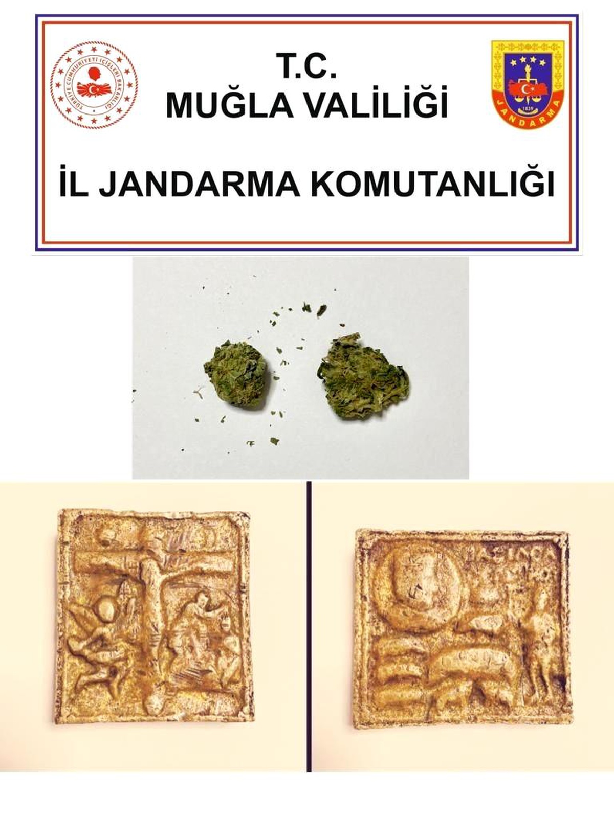Muğla\'da 560 gram ağırlığında altın tablet ele geçirildi