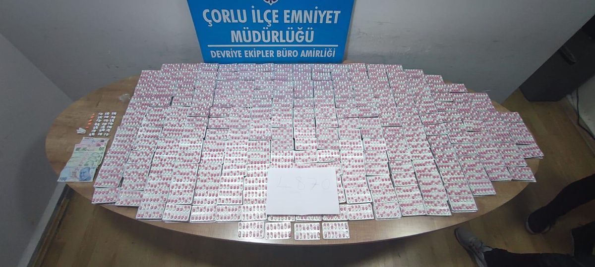 Tekirdağ\'da otomobilde 6 bin 860 uyuşturucu hap ele geçirildi