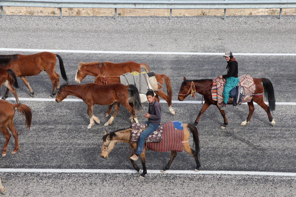 Faraşin Yaylası\'ndaki göçerler kilometrelerce yol katederek kışlaklara dönüyor