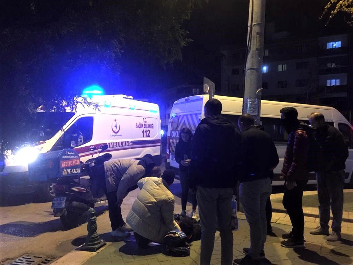 Şoför kaldırıma, kask yola fırladı