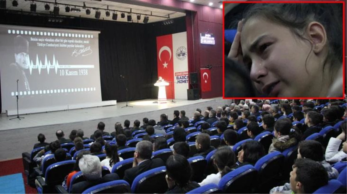 Atatürk\'ün anlatıldığı 10 Kasım programında gözyaşlarını tutamayan kız öğrenci duygulandırdı