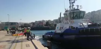 Kuşadası Limanı'nda deniz kirliliğine müdahale tatbikatı