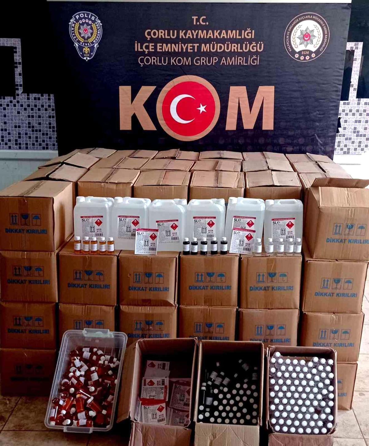 Tekirdağ\'da 2,5 ton etil alkol ele geçirildi