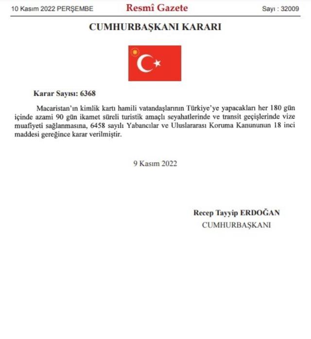 Türkiye'den Macaristan'a vize muafiyeti Türkiye'den Macaristan'a vize muafiyeti