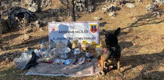 Adıyaman'da PKK'lı teröristlerin yaşam malzemeleri bulundu