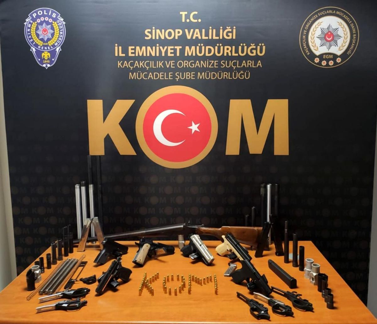Sinop\'ta kaçak silah imalathanesine baskın: 2 gözaltı