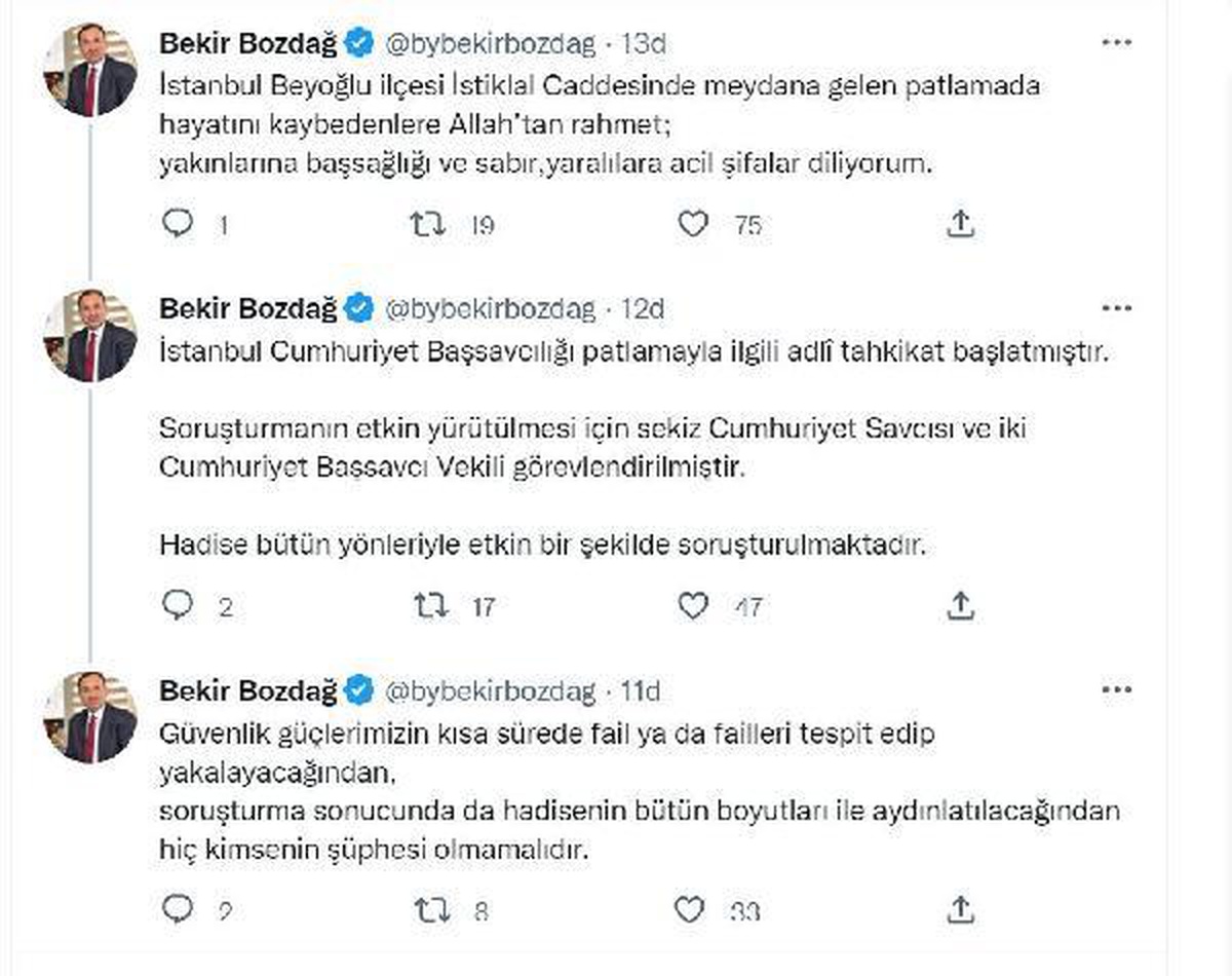 Bakan Bozdağ: Bombalı saldırıyla ilgili 8 Cumhuriyet Savcısı ve 2 Başsavcı Vekili görevlendirildi