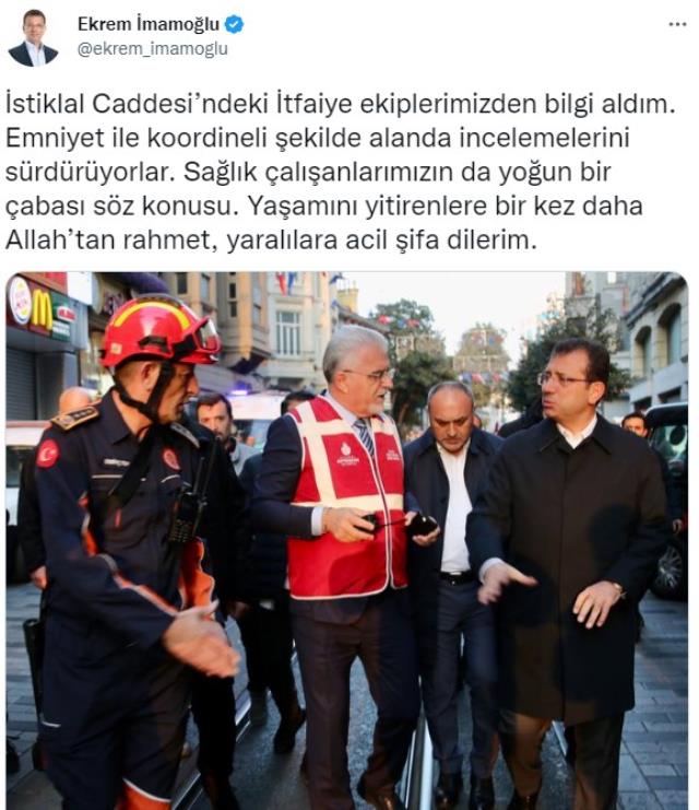 İmamoğlu bombalı saldırının yaşandığı İstiklal Caddesi'nde İmamoğlu bombalı saldırının yaşandığı İstiklal Caddesi'nde