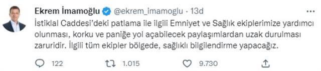 İstanbul'da İstiklal Caddesi'nde patlama: İstiklal Caddesi'nde bombalı saldırı: 6 ölü, 53 yaralı