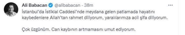 İstiklal Caddesi'ndeki patlama yürekleri yaktı! Muhalefet liderlerinden peş peşe paylaşım geliyor İstiklal Caddesi'ndeki patlama yürekleri yaktı! Muhalefet liderlerinden peş peşe paylaşım geliyor