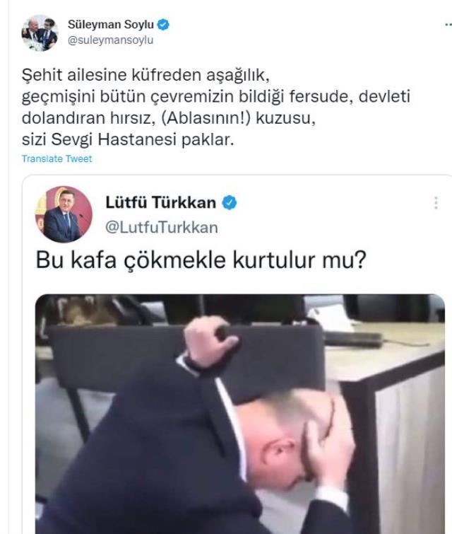 Soylu'dan kendisine 'Bu kafa çökmekle kurtulur mu?' diyen Türkkan'a zehirzemberek yanıt: Aşağılık