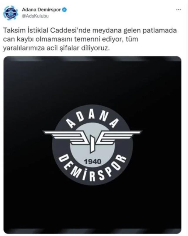 Spor camiasından Taksim'deki bombalı saldırı sonrası geçmiş olsun mesajları Spor camiasından Taksim'deki bombalı saldırı sonrası geçmiş olsun mesajları