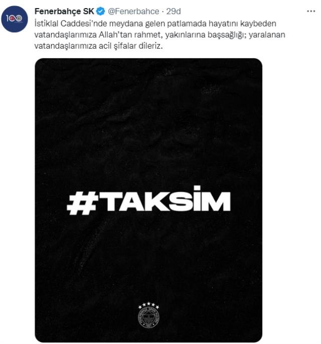 Spor camiasından Taksim'deki bombalı saldırı sonrası geçmiş olsun mesajları Spor camiasından Taksim'deki bombalı saldırı sonrası geçmiş olsun mesajları