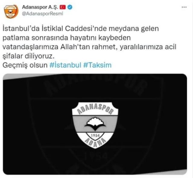 Spor camiasından Taksim'deki bombalı saldırı sonrası geçmiş olsun mesajları Spor camiasından Taksim'deki bombalı saldırı sonrası geçmiş olsun mesajları