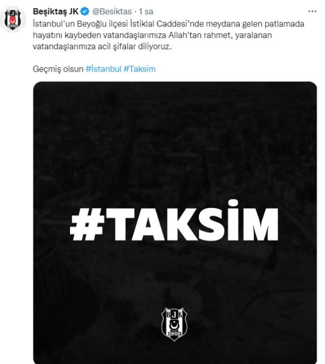 Spor camiasından Taksim'deki bombalı saldırı sonrası geçmiş olsun mesajları Spor camiasından Taksim'deki bombalı saldırı sonrası geçmiş olsun mesajları