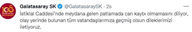 Spor camiasından Taksim'deki bombalı saldırı sonrası geçmiş olsun mesajları Spor camiasından Taksim'deki bombalı saldırı sonrası geçmiş olsun mesajları