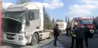 Tamire getirilen tırda yangın çıktı